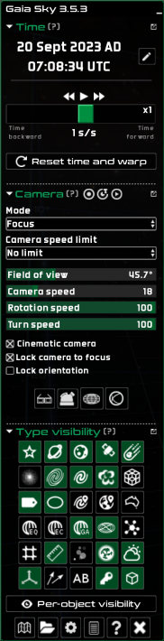 User interface with camera pane expanded