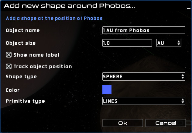 Bounding shape dialog