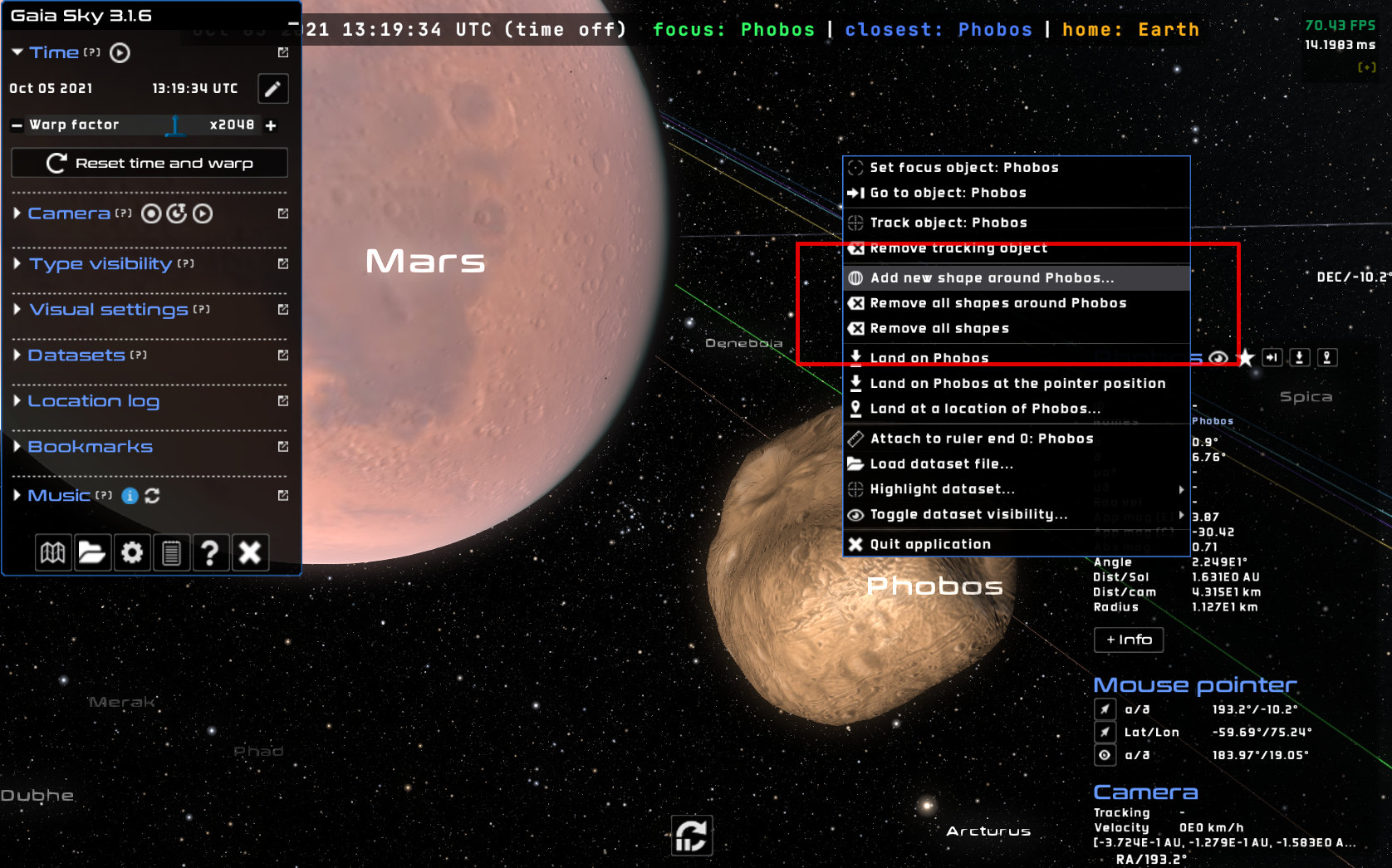 Add bounding shape in the context menu