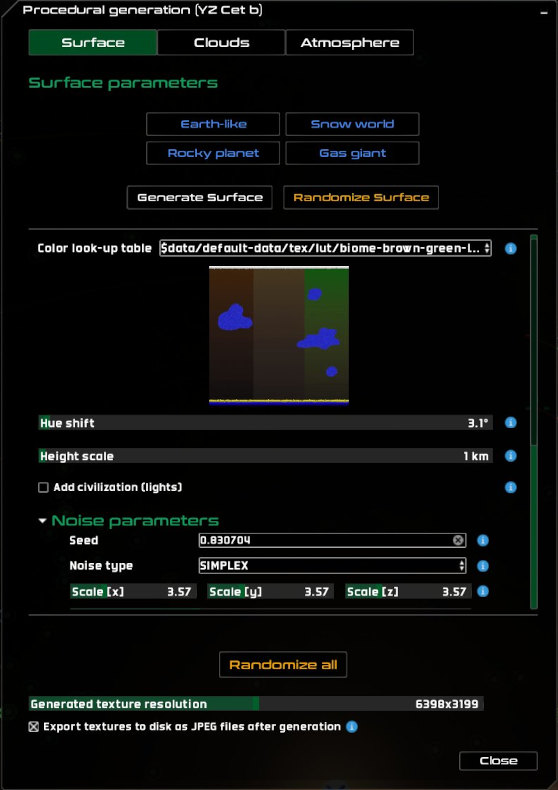 Procedural planets — Gaia Sky docs