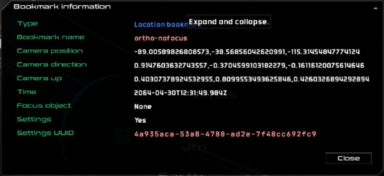 Bookmark information dialog.