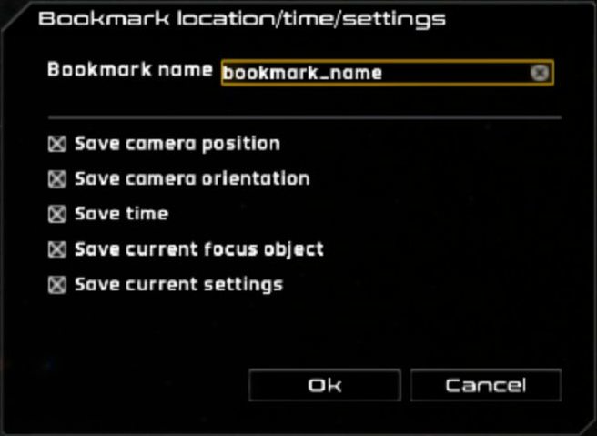 Window to create a new location bookmark.