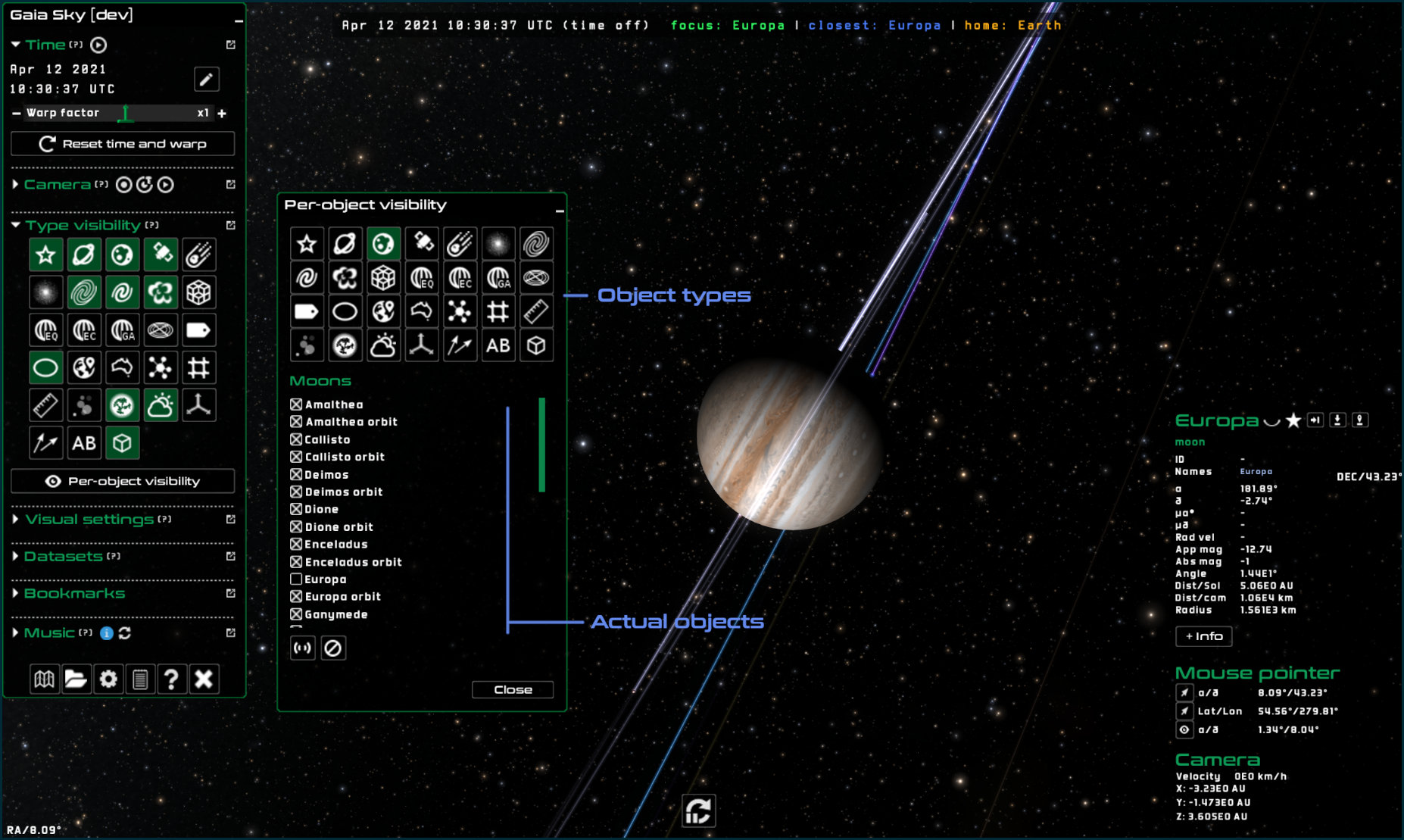 Individual object visibility