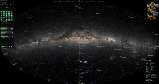 The stars in the Milky Way with a Hammer projection.