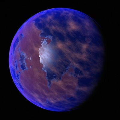 A procedurally generated planet.