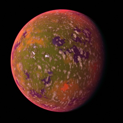 A procedurally generated planet.
